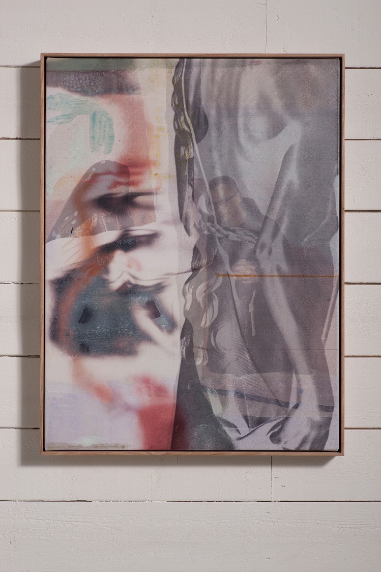 Inga Meldere. Chandelier. UV print and mixed media on canvas. 62 x 47 cm, 2017. Photo: Didzis Grozs
