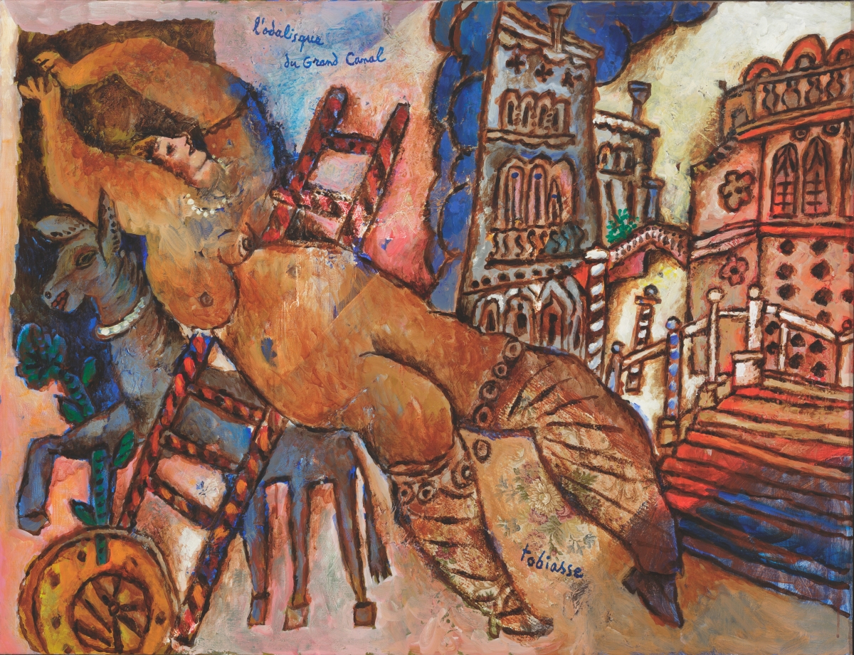 Théo Tobiasse. Odalisque of the Grand Canal (oil on canvas, 89 x 116 cm). Collection of the Lewben Art Foundation.