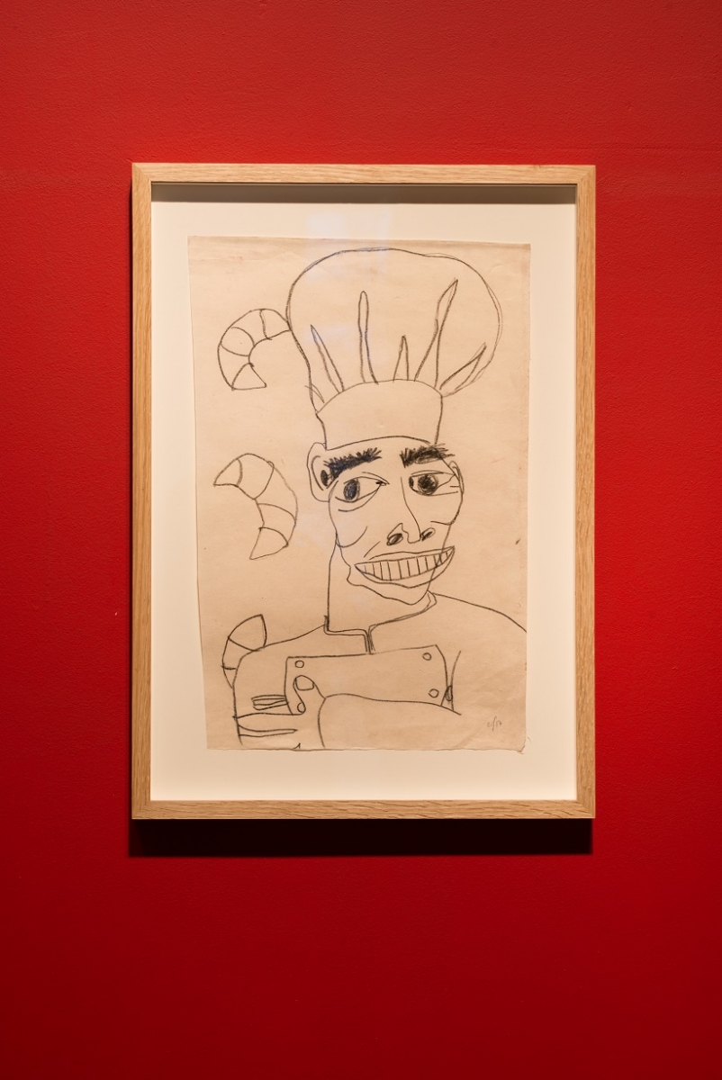 Egle Jauncems, Famous Chef No. 3, 2017. Charcoal pencil on paper, 53 x 38 cm
