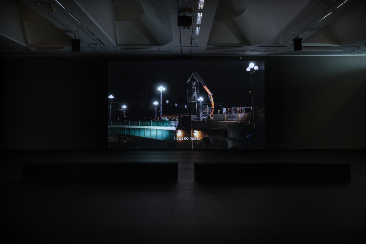 Deimantas Narkevičius, Stains and Scratches, exhibition view. National Gallery of Art, Vilnius, 2018.  Photography: Andrej Vasilenko