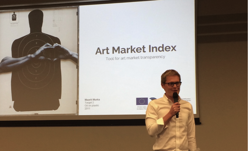 Riivo Anton introducing the Estonian Art Index project at ArtVilnius. Photo: Kadri Laas