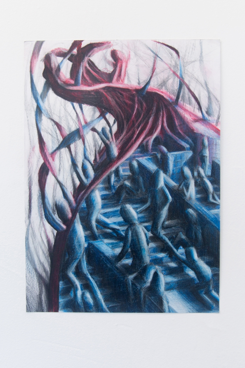 Viktor Timofeev A = ∞B - 3, 2018 Coloured pencil on paper 13-3/4 x 9-3/4 inches
