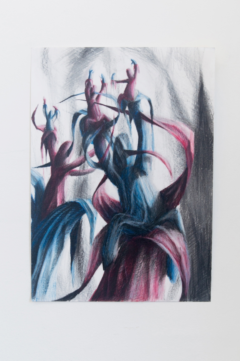 Viktor Timofeev (A / B) / A, 2018 Coloured pencil on paper 13-3/4 x 9-3/4 inches