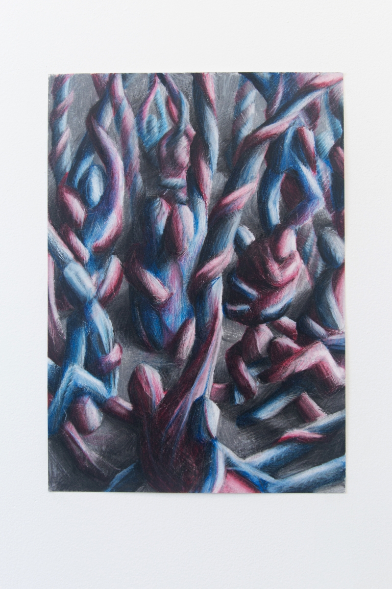 Viktor Timofeev A + B = AB, 2018 Coloured pencil on paper 13-3/4 x 9-3/4 inches