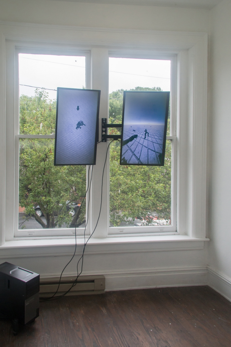 Viktor Timofeev Four Characters in search of a Random Exit, 2017 Two-channel generative video Custom software, sound