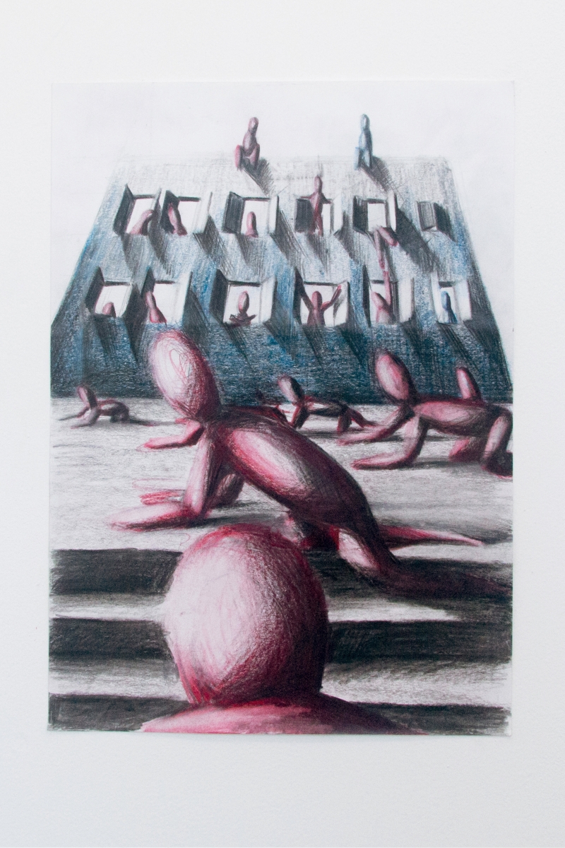Viktor Timofeev 17A / (B + 2), 2018 Coloured pencil on paper 13-3/4 x 9-3/4 inches