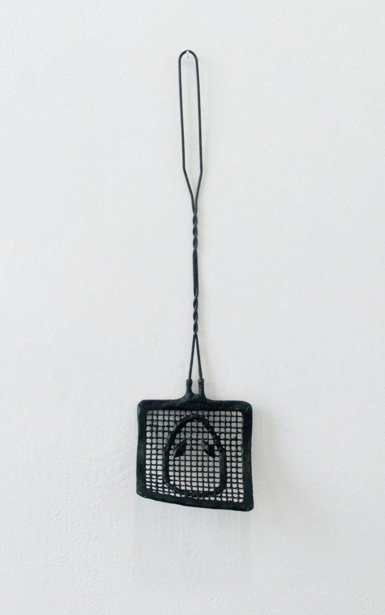 Perrin Turner Model 3, 2018 Handle, resin, mesh and unknown character 20 x 5 x 1/4 inches