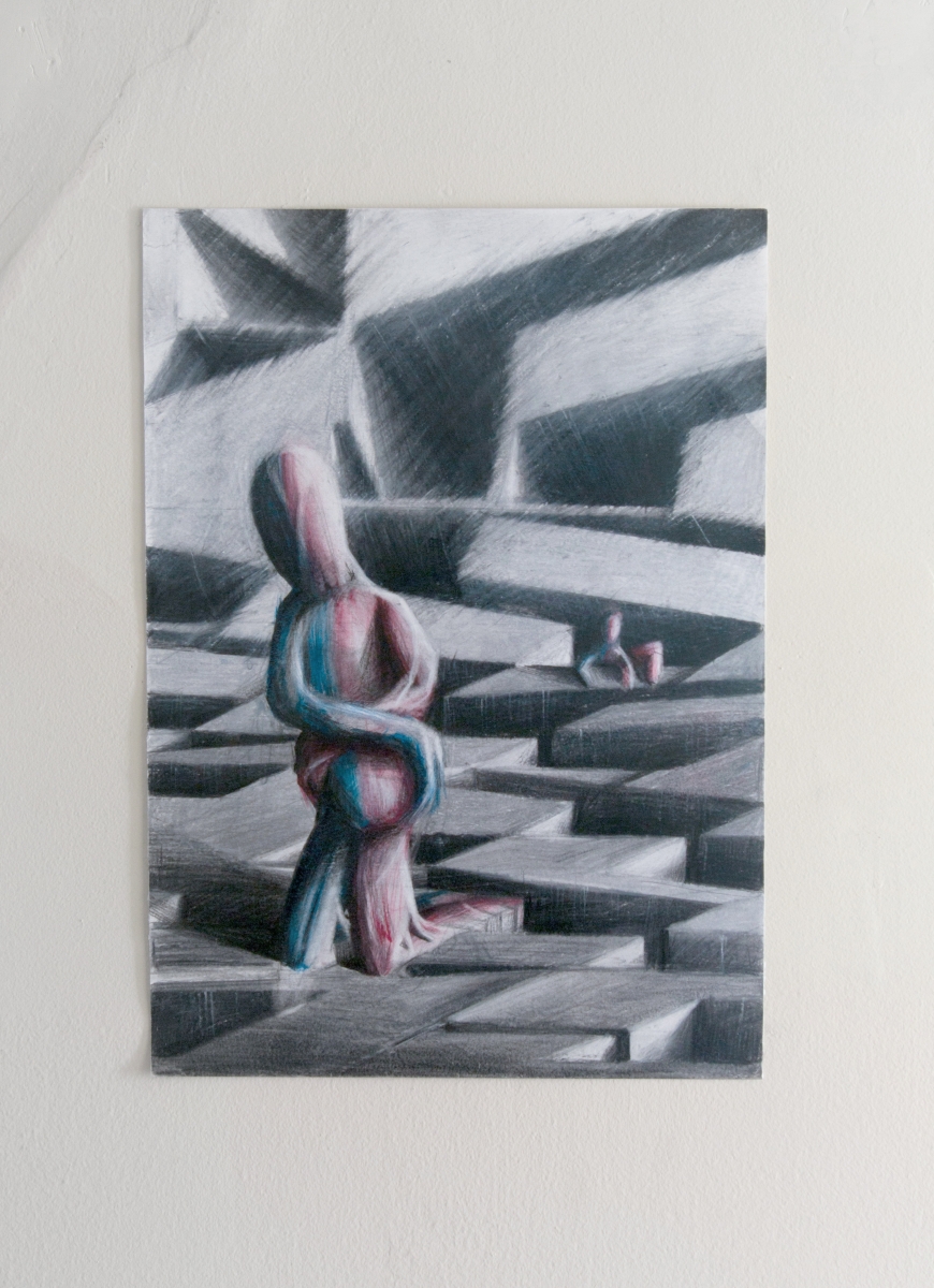 Viktor Timofeev AB + AB, 2018, Coloured pencil on paper 13-3/4 x 9-3/4 inches