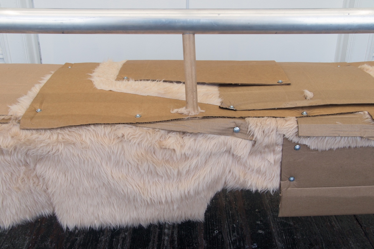Pumpkin (Ellie Hunter & McKeever Donovan) and Anastasia Sosunova Bench for Demikhov Dog Mixed media 20 x 60 x 16 inches