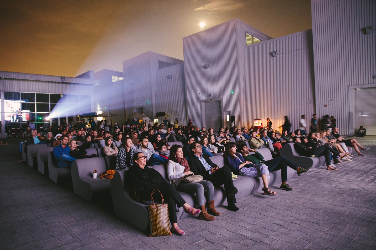Film screening in The Yard at Alserkal Avenue. Photo: Angelo Aguilar