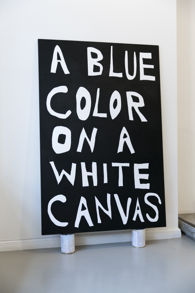 Jurgis Tarabilda. A Blue Color on White Canvas. 2018, acrylic on canvas, 150x100