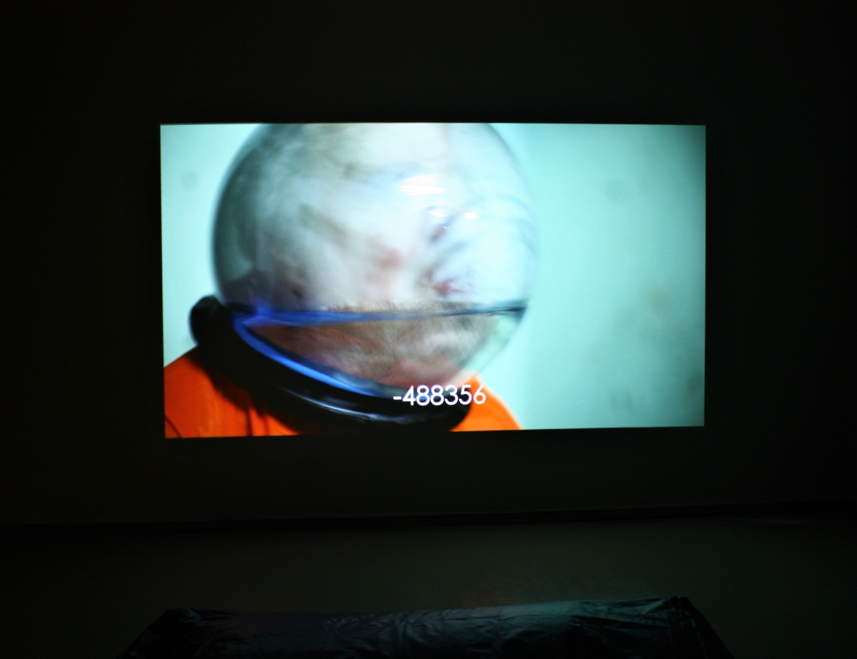 Kasia Fudakowski (UK) "Word Count 04: The Martyrdom of Professor Sanchez" video installation view, M. Žilinskas art gallery.