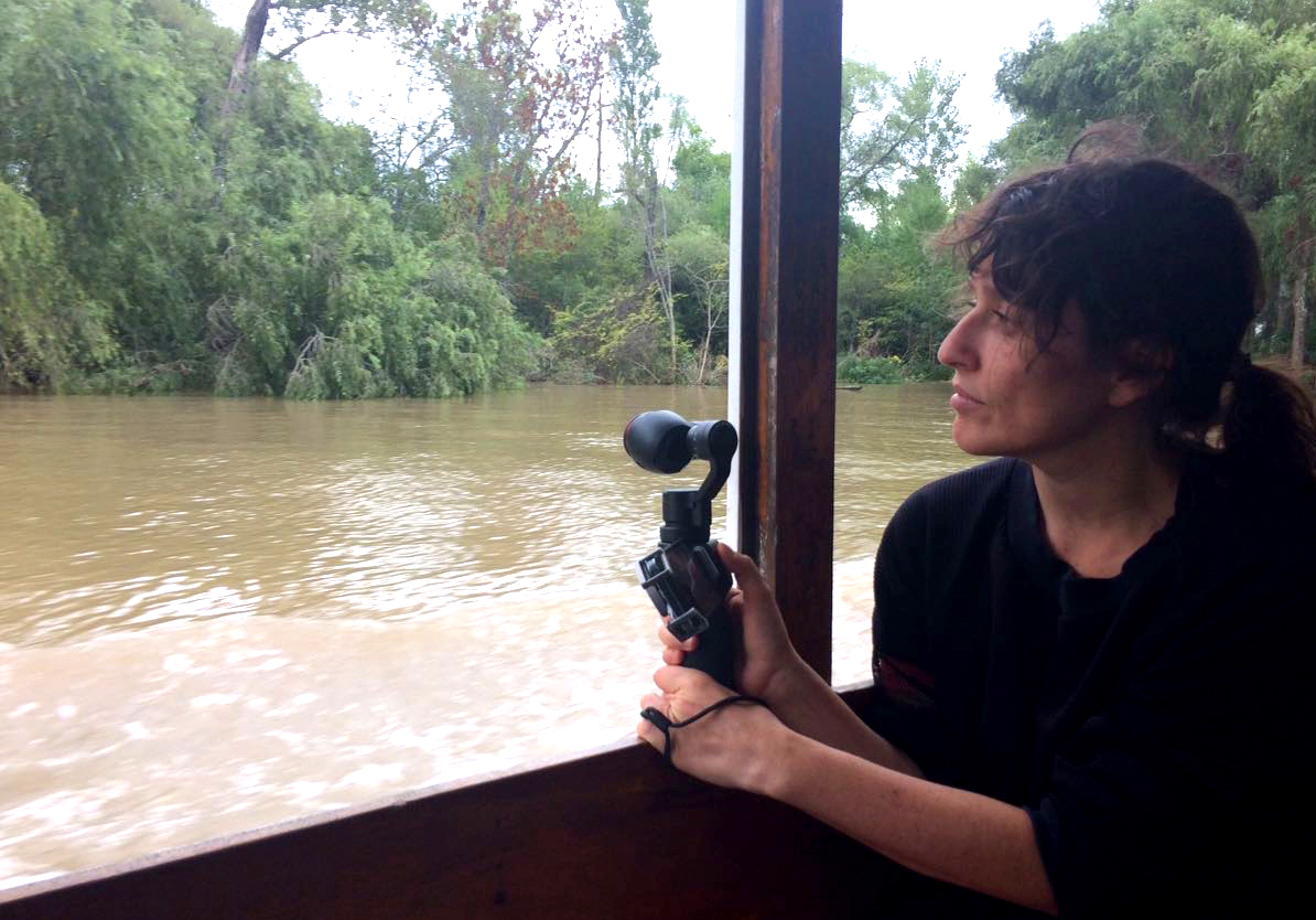 The artist during filming at Delta del Paraná, Argentina