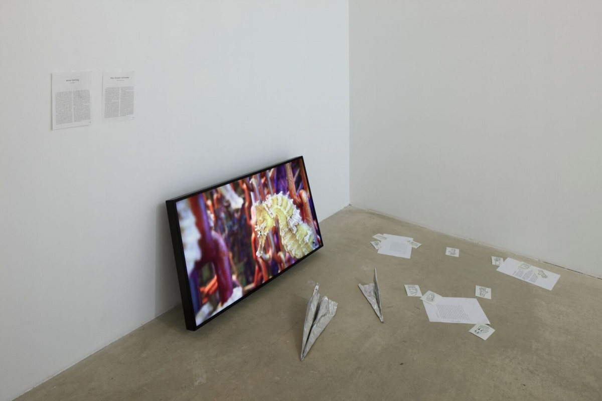 Max Hooper Schneider, "Montage on Climax Communities", 2017, The Baltic Triennial 13 Give Up the Ghost, kim? contemporary art centre. Photo: Ansis Starks
